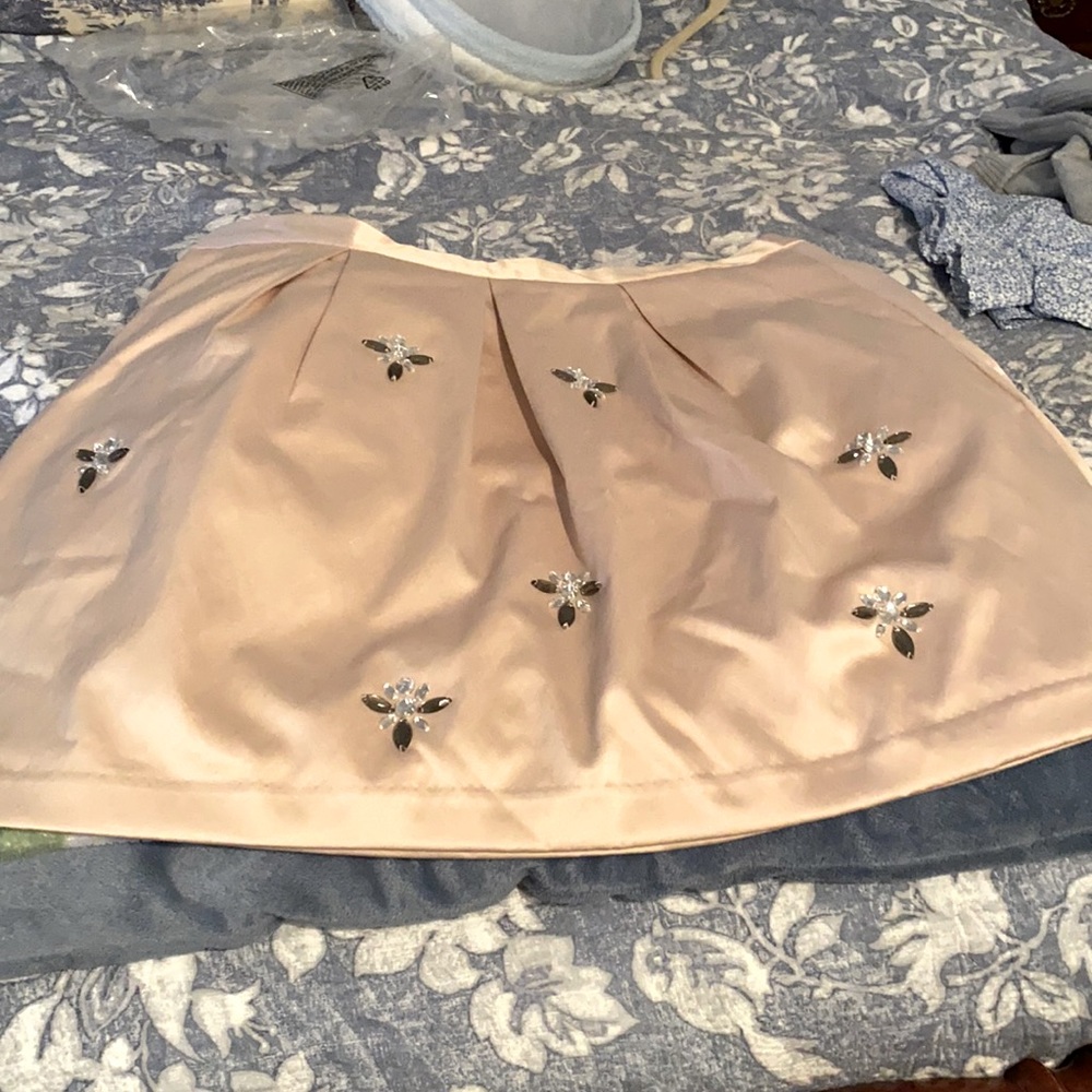 Pretty blush jeweled skirt -